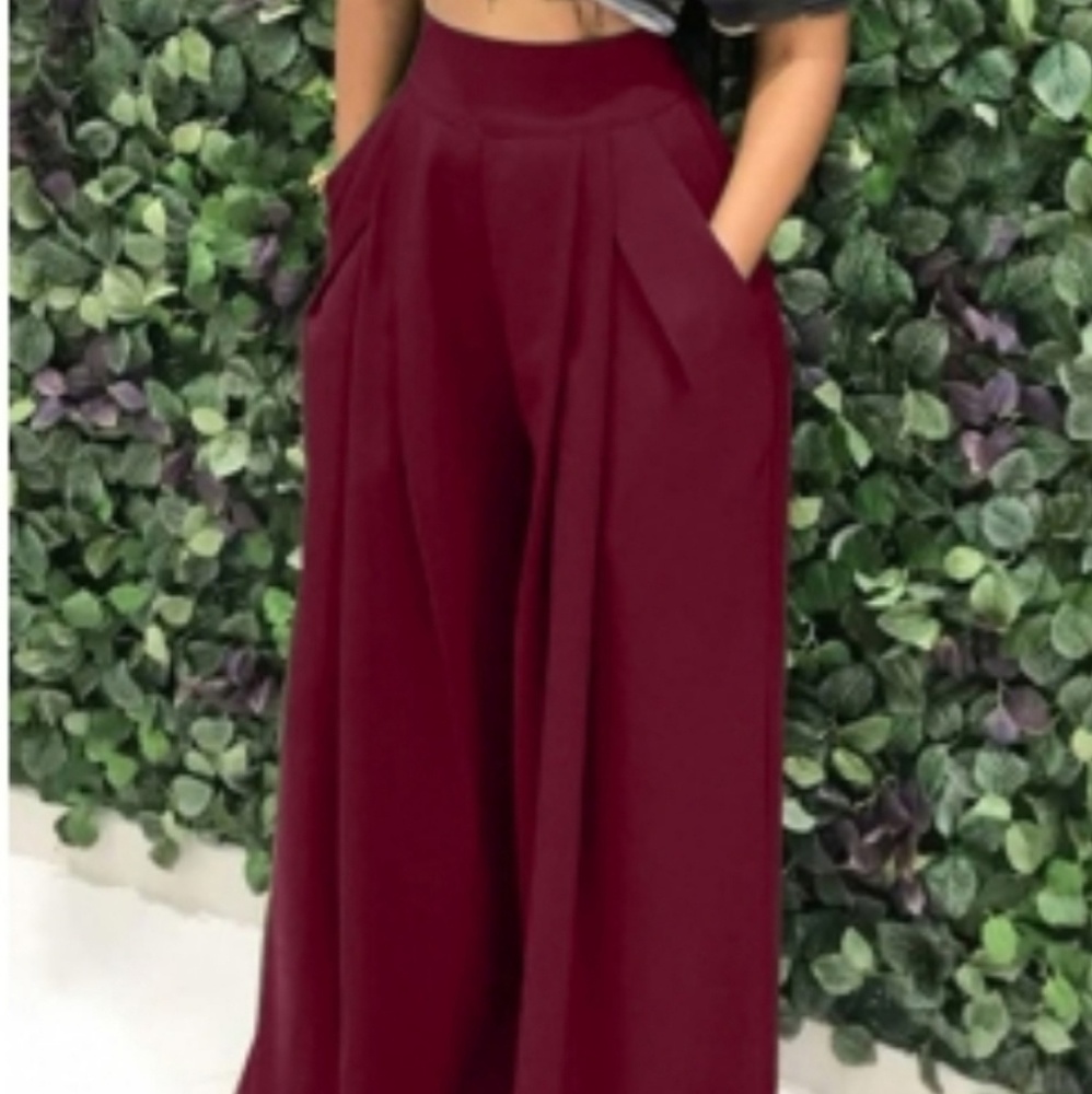 Red Wide Leg Pants Size XL